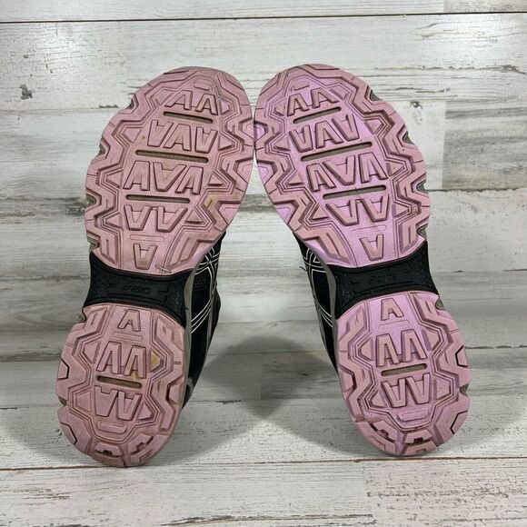 Asics Gel-Venture 8 Womens Athletic Shoes Black Lace Up Pink Soles Size 11 - Picture 6 of 7